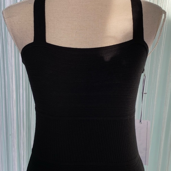 Guess Jeans Black Knitted Open Back Ribbed Dress NWT - Picture 6 of 15